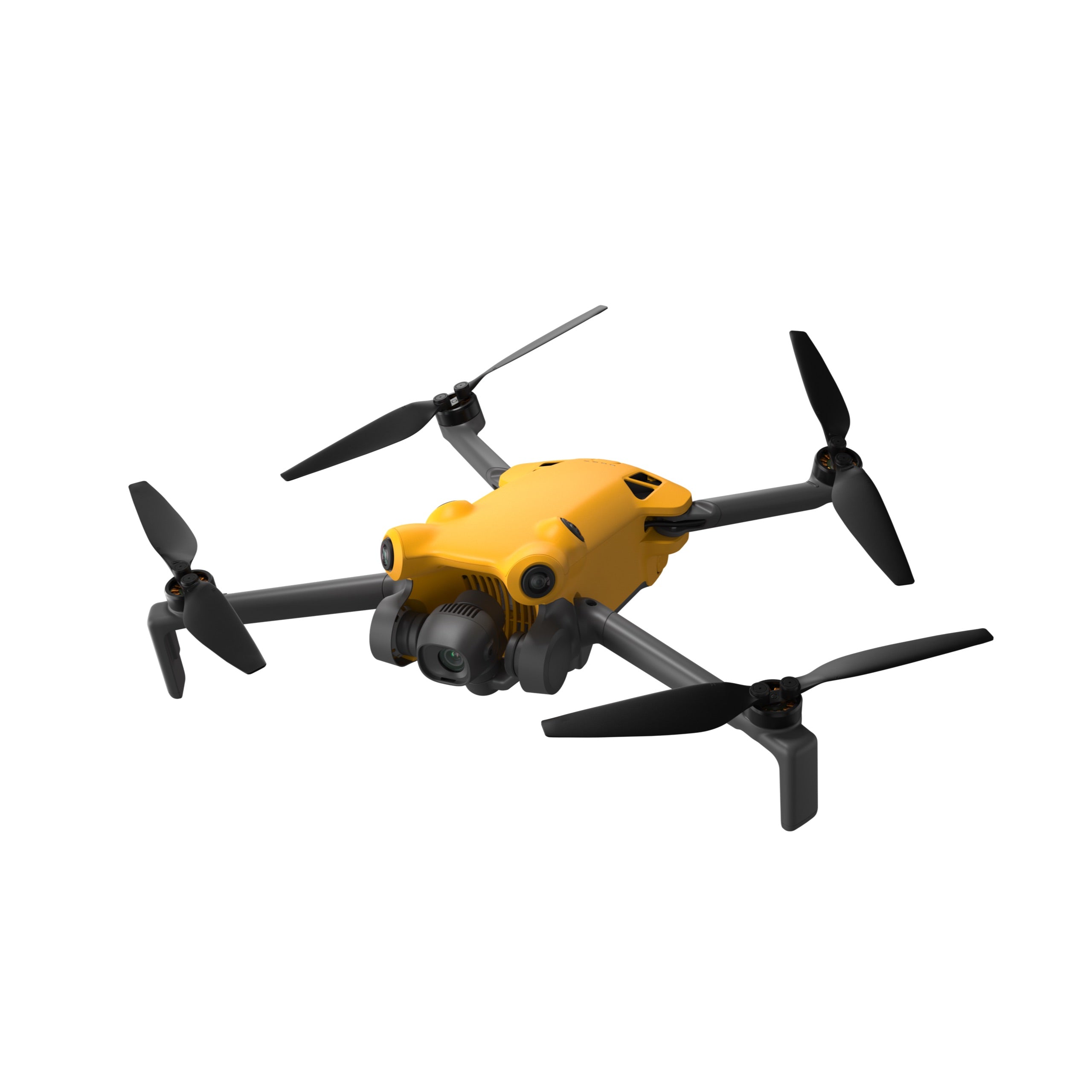 Yellow SKYROVER X1 drone, highlighting its camera and front visual sensors.